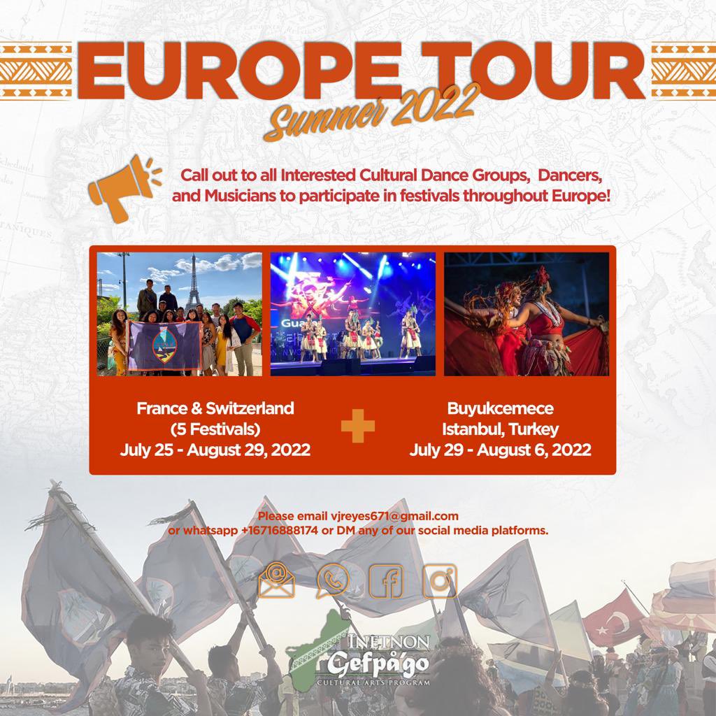 InetnonGefPago's tweet photo. Europe Tour Call Out Summer 2022! See flyer for details!

 #Guam #Guahan  #CHamoru #CHamorudance #inetnongefpago https://t.co/IoOvFROLe1