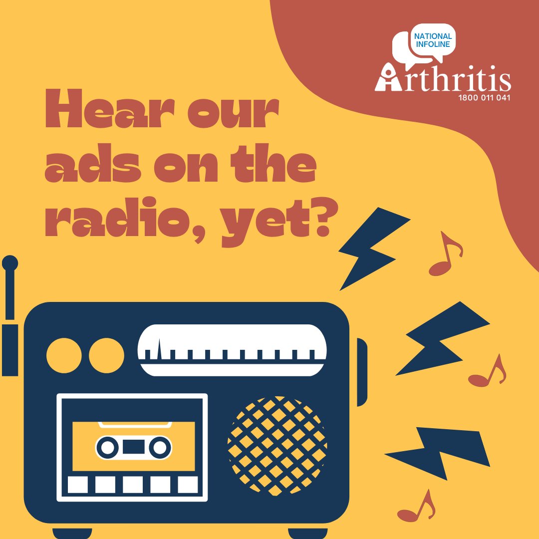 ArthritisAust's tweet image. Hear our ads on the radio, yet?  

Our #Arthritis Infoline 1800 011 041 is ready for your arthritis-related questions.

#arthritisinfoline #arthritishelp #arthritissupport #arthritistreatment #jointpain