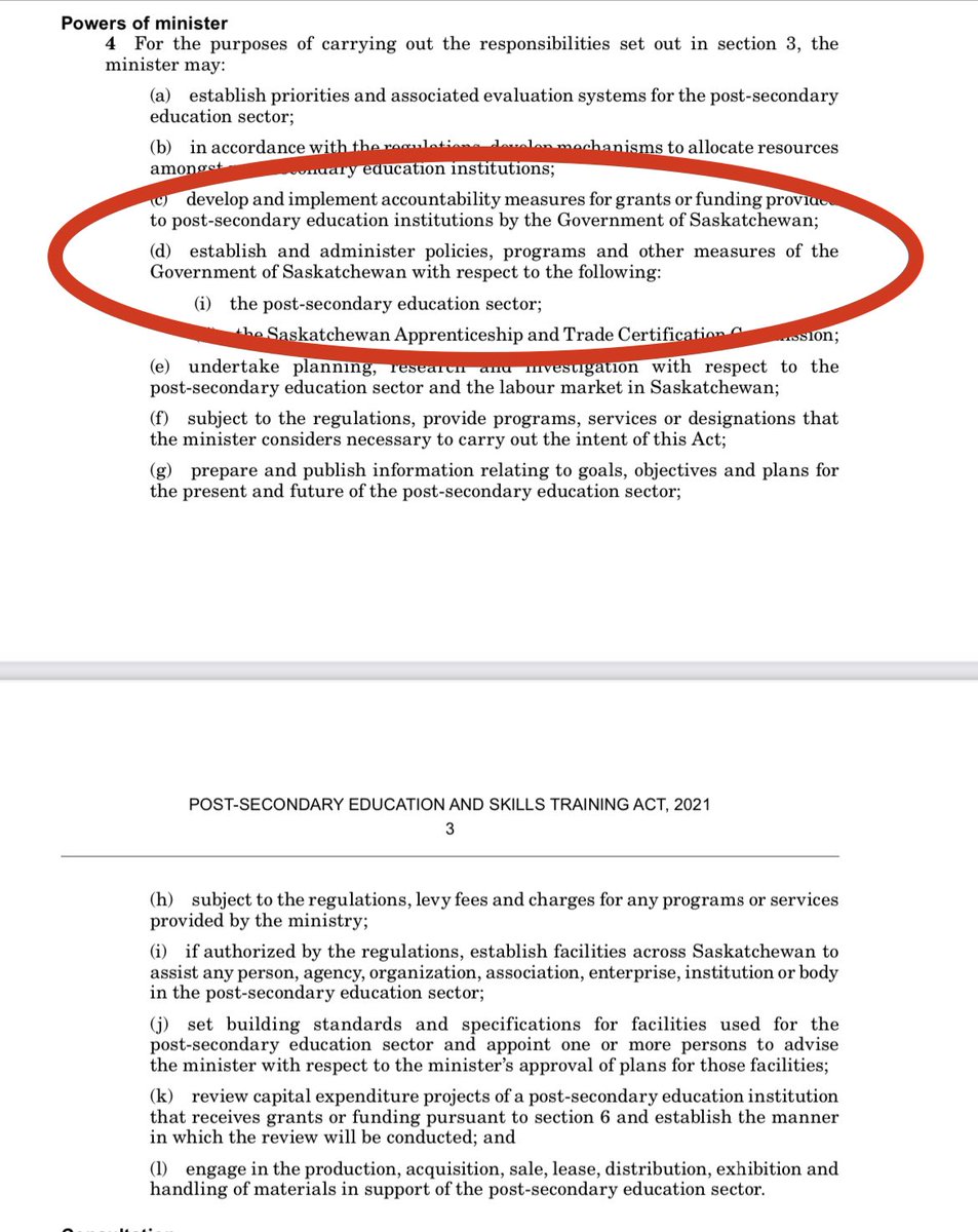drmarcspooner's tweet photo. For quick comparison, here is the old Act (L) &amp; the new one (R)— you will quickly see just how much power &amp; authority is taken away from the university &amp; redistributed to the minister in the new one— 
#SKpoli #SKpse #SKed #Saskatchewan #universities #CollegialGovernance https://t.co/rECYE5QQHD