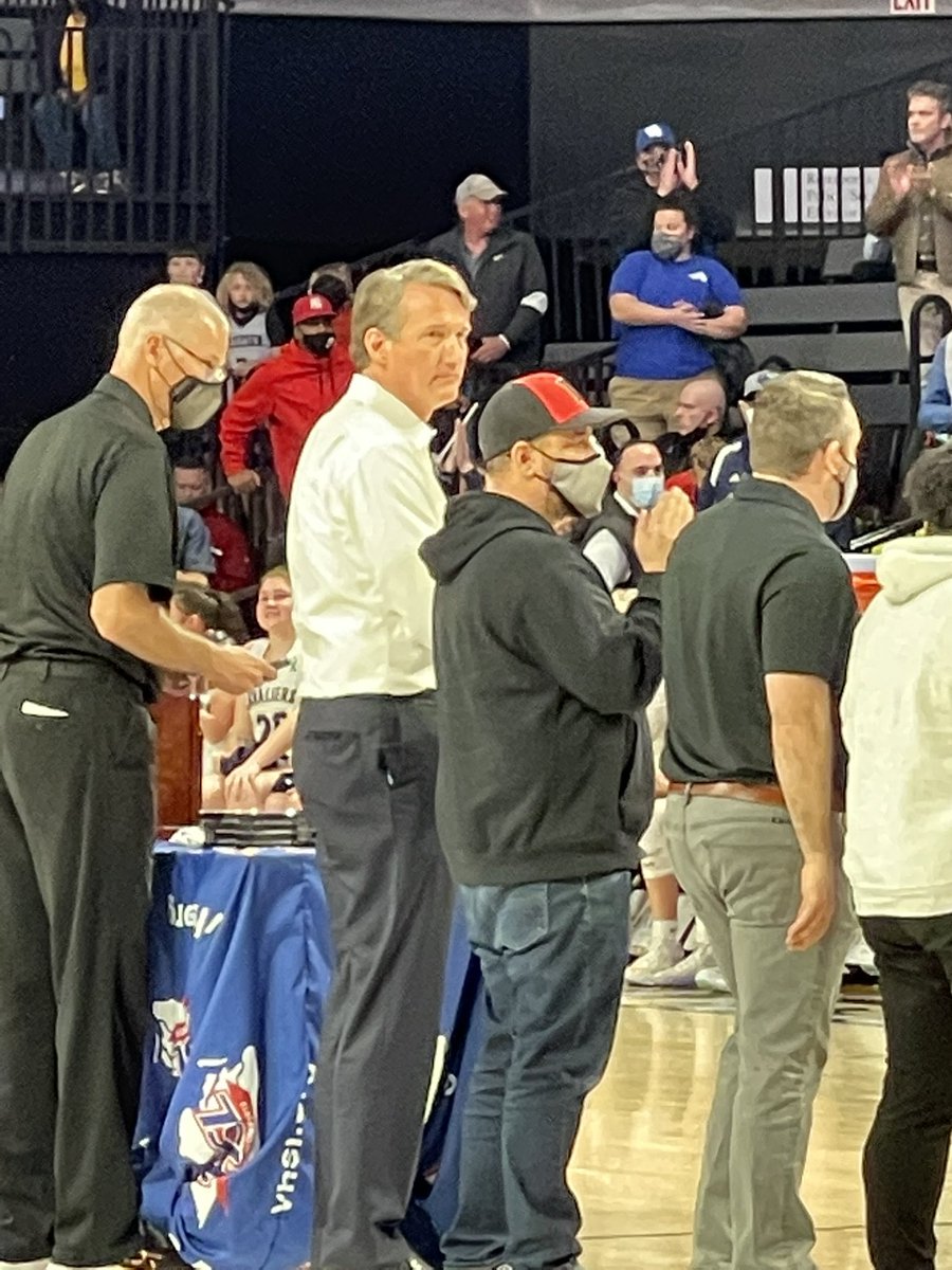 Civics never sleeps! Ran into <a href="/GlennYoungkin/">Glenn Youngkin</a> at the VHSL State Championship tonight, cheering on our Mustang Ladies!