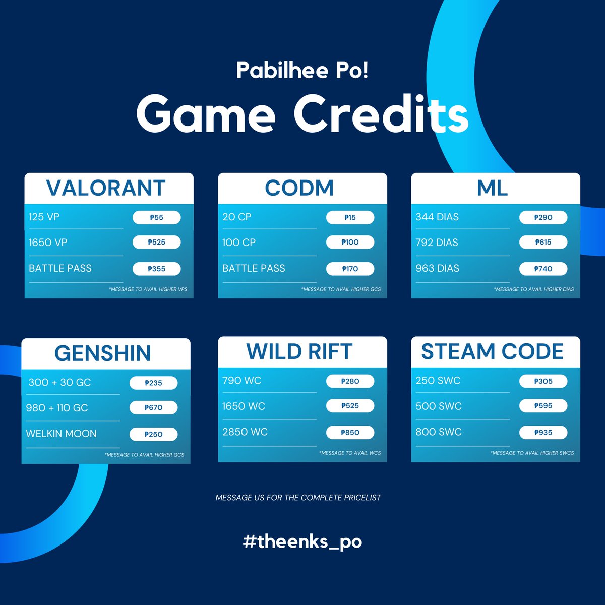 pabillhee's tweet photo. @HEES10NG @pabilhee_po ◣ PABILHEE SERVICES — PRICELIST (03/11/22)  ◥

*Not the complete pricelist as well as the subscription plans we offer.

DM us and we'll send you the full details.

💳 GCASH &amp; PayPal
✅ #theenks_po - feedbacks
💌 HEES10NG (TG) - fast response
🔍 https://t.co/zKIcUBziLg https://t.co/odayg5B9mE