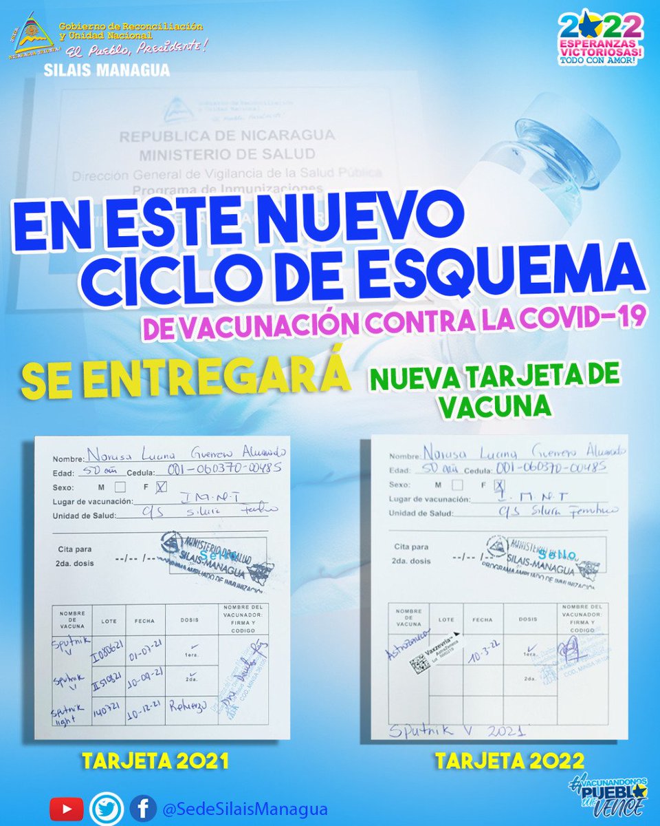 CarlsLumbi's tweet photo. #Nicarqgua Vacunas contra la Covid-19, 💉  2022 https://t.co/3FekTCJWIW