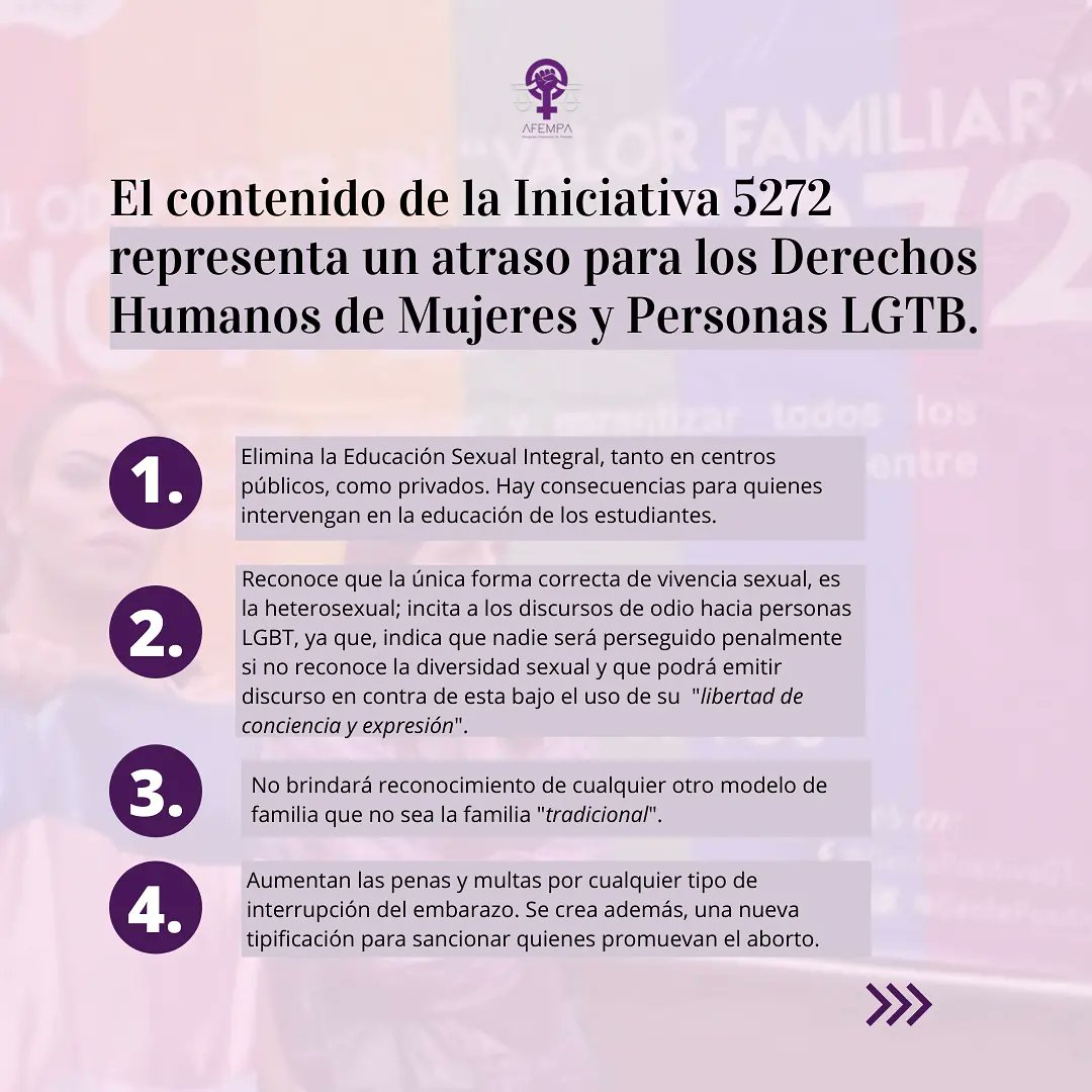 afem_pa's tweet photo. Te traemos información sobre  la Iniciativa de Ley 5272. Un proyecto de ley que vulnera los derechos de las mujeres y personas LGBT. 

Aunque el presidente, ha indicado que va a vetar la iniciativa de ley por inconstitucional, vamos a estar alerta hasta que pase.

#NoALa5272 https://t.co/Uz1gQsLGME