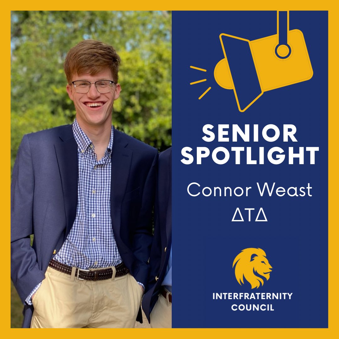 Senior Spotlight! 
“My name is Connor Weast, I am a senior accounting major and a member of the Delta Tau Delta Fraternity. Greek life has given me a home away from home and the support I need on and off campus to be a better student and man.”
#gogreek #golions #tamuc #tamuc26