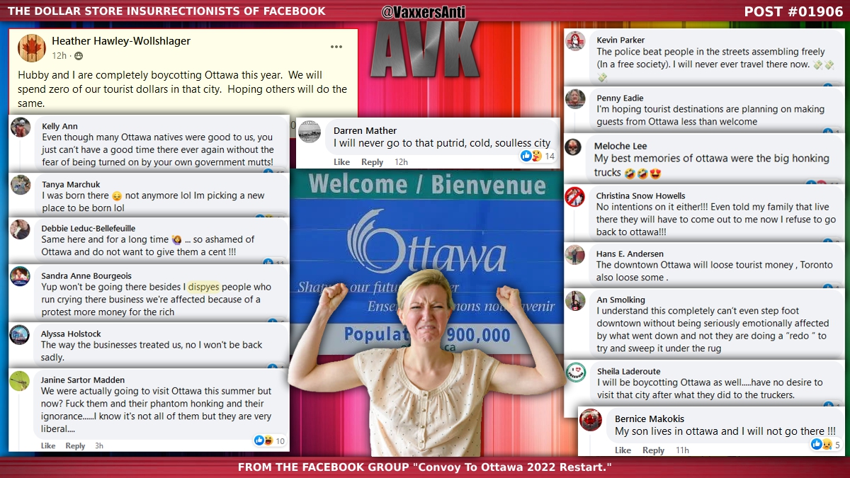 Horrible news everyone!

The 'Freedom' *snicker* Convoy people are refusing to ever visit Ottawa again because the people and businesses there treated them so poorly when they were holding the city hostage.

#antivaxxers #ClownConvoy #FreedomConvoyCanada #FreedomConvoyCanada2022