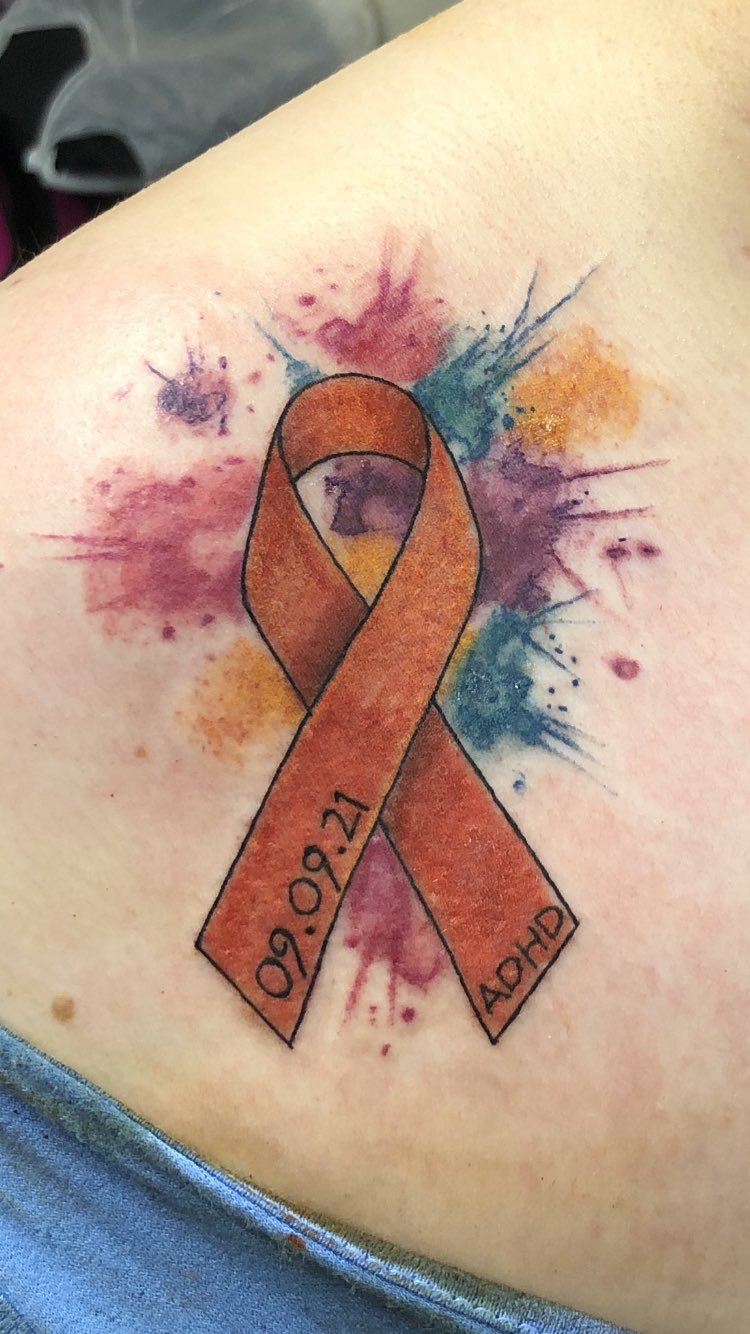 Megan Lesley Reith on X: "Newest ink to celebrate the day my life changed completely #tattoo #newtattoo #newtat #ink #newink #ADHDtattoo #ADHDwomen #ADHD #ADHDawareness #MentalHealthMatters #mentalhealth #hiddendisability https://t.co/GH6Dulu2PE" / X