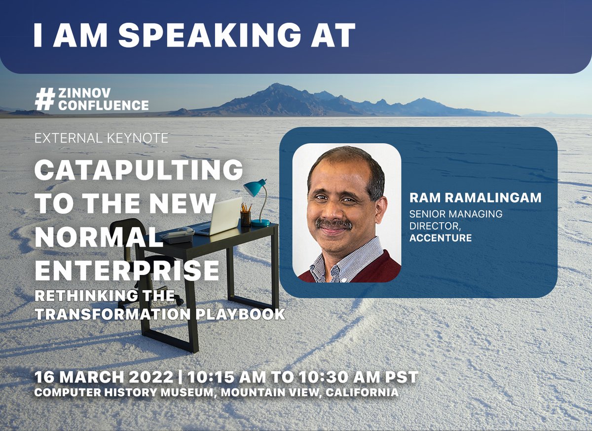 How can organizations become more agile, customer-centric, and adapt more quickly to disruptions? I'll be speaking at <a href="/Zinnov/">Zinnov</a> Confluence 2022 on March 16th about how to rethink the digital transformation playbook.

To attend, register here : bit.ly/3vvXBn0

<a href="/ZinnovEvents/">Zinnov Events</a>