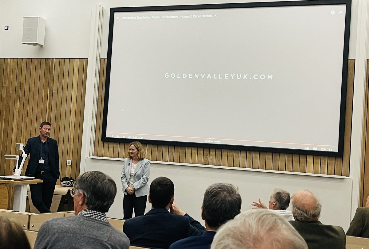 Fantastic insight into the plans for the Golden Valley Development at the Gloucestershire Lecture this evening

We will provide a World Class Innovation Zone in the heart of Gloucestershire 

Thanks to <a href="/TimAtkinsChelt/">Tim Atkins</a> <a href="/ChairGFirstLEP/">Ruth Dooley</a> <a href="/uniofglos/">University of Gloucestershire</a> <a href="/GFirstLEP/">GFirstLEP</a> 
#innovation #cyber