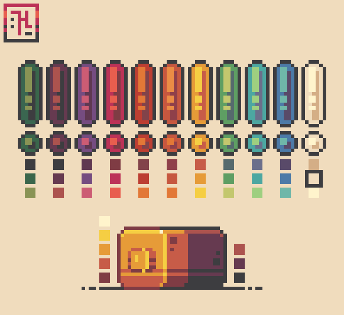 CoisoVerdadeiro's tweet photo. My color palette for #pixelart https://t.co/jc5Rcwyb6W