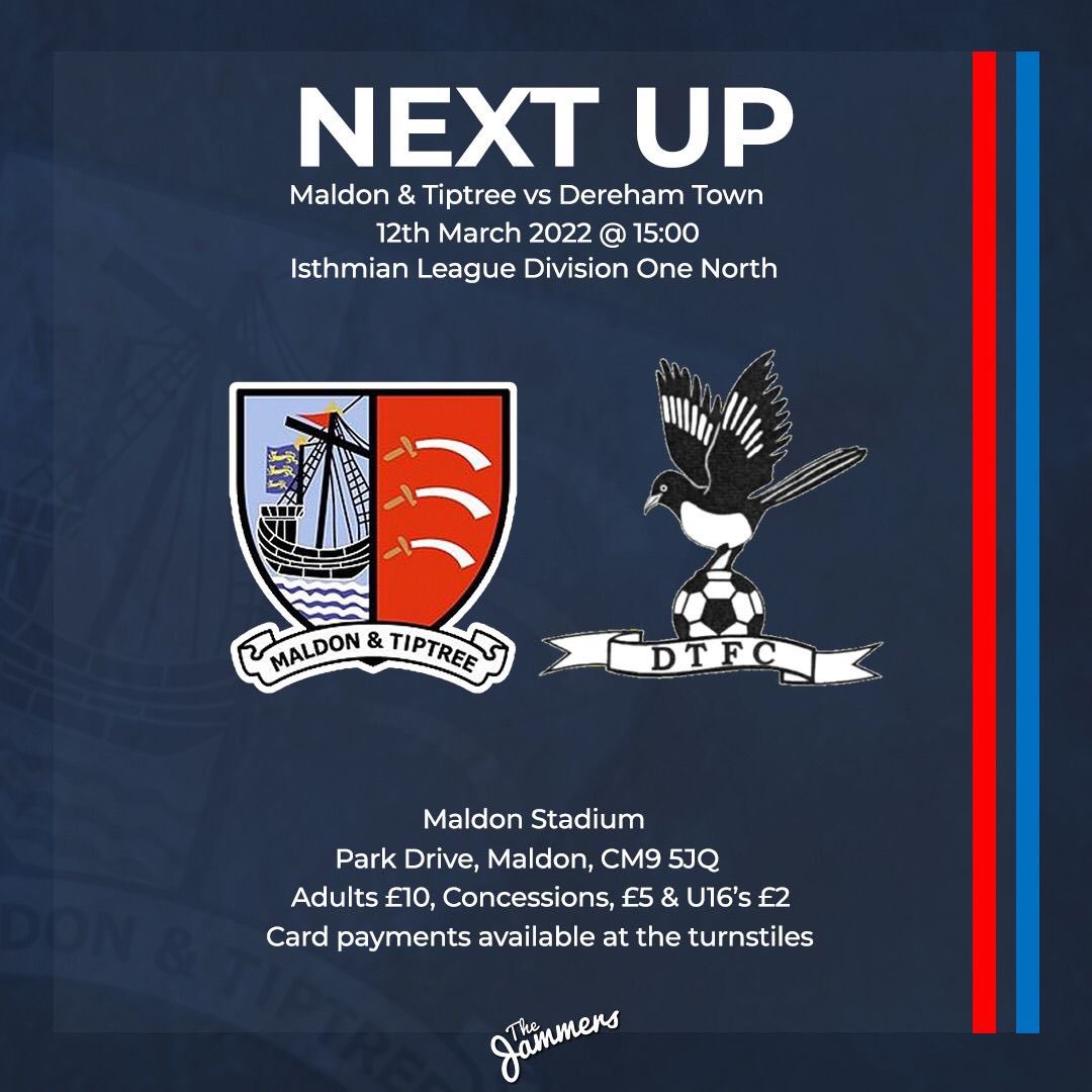MaldonTiptreeFC's tweet photo. 🔜 @DerehamTown
The Jammers are back in action on Saturday, as the boys look to get back to winning ways.
Will you be coming down to Park Drive to support the boys?
#Jammers🍓#MALDER https://t.co/zdRP866PWX
