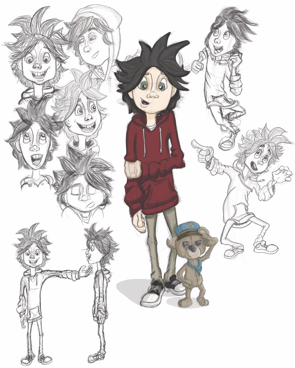rob_rochford's tweet photo. My main character! Meet Parker! A kid with a wild imagination who stumbles into an amazing adventure. So much fun creating these characters and I can’t wait for everyone to see everything to come! #comingalong #charcterdevelopment #characterdesign #captaincuddles #shortfilm #prep https://t.co/NRcoVTmJ8S