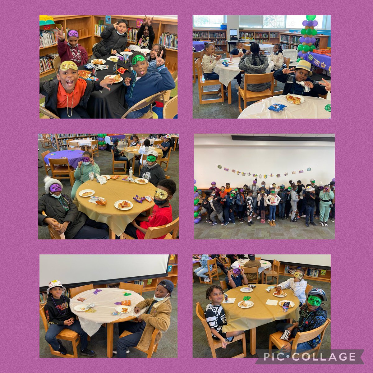 lockhartES's tweet photo. 3rd-5th grade scholars who had the highest scores and highest growth scores on their recent snapshot enjoyed a Mardi Gras Party with the Principal! #wildaboutLockhart #LockhartStrong https://t.co/lt2pFlTvaR