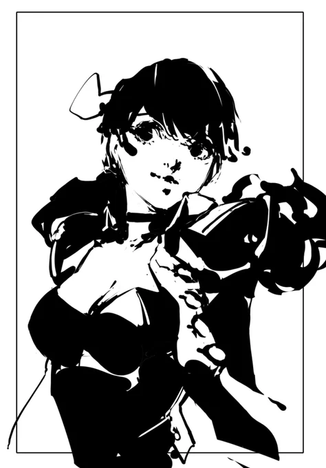 base sketch for new sumi painting for patreon 
