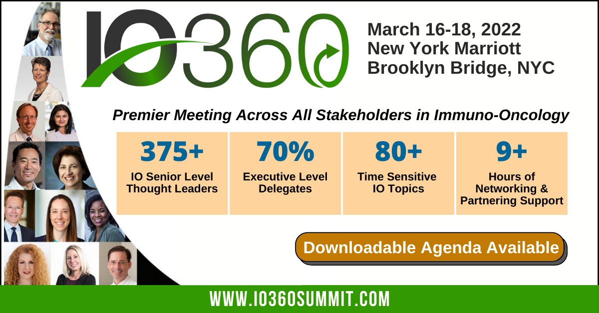 The IO360° Summit takes place March 16-18 in New York City and is the premier meeting across all stakeholders in Immuno-Oncology. Download a copy of the agenda here - bit.ly/3t6Qy1u #IO360nyc #CellTherapy #GeneTherapy #ImmunoOncology