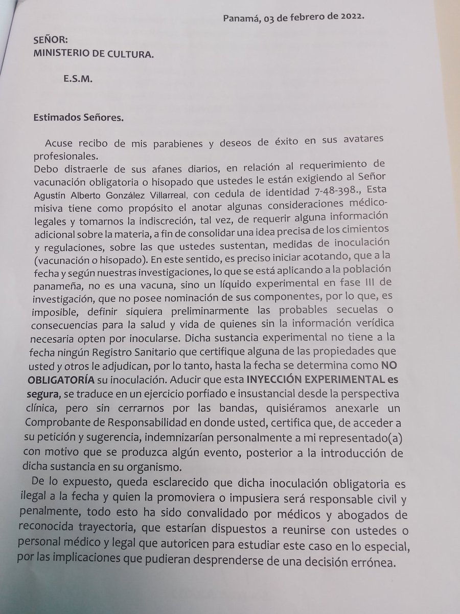 jnimorrell's tweet image. Otra aplastante victoria de la Resistencia Panamá. Ningún servidor público debe ser obligado a participar en un experimento. Es ILEGAL!!!