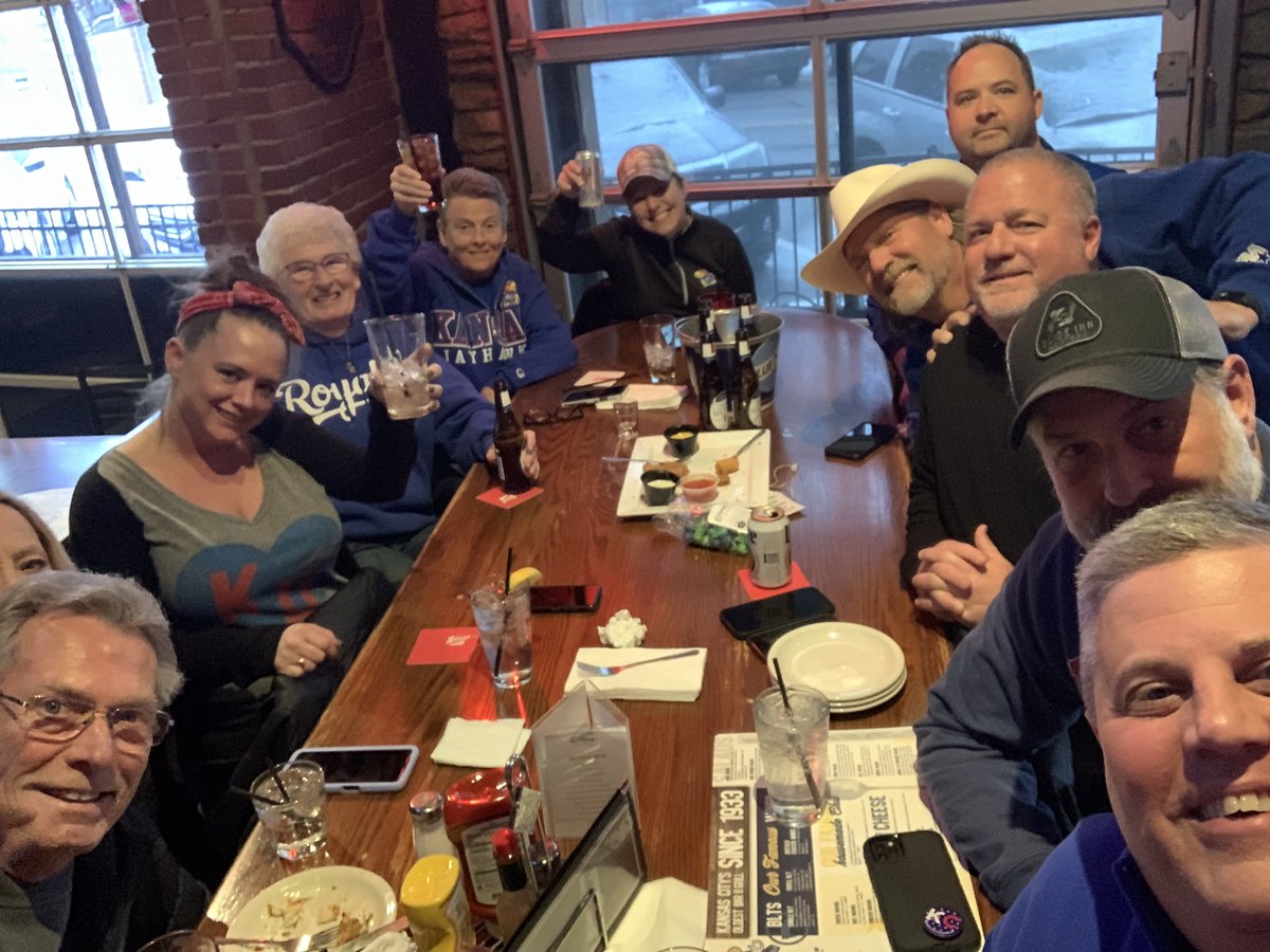 BradBiles's tweet photo. Hey @CoachHuggs — not sure what magic word you said to get tossed, but if you come to #ThePeanut in downtown @visitop, these @KUAthletics fans are buying. https://t.co/Qt0ku0fm2C