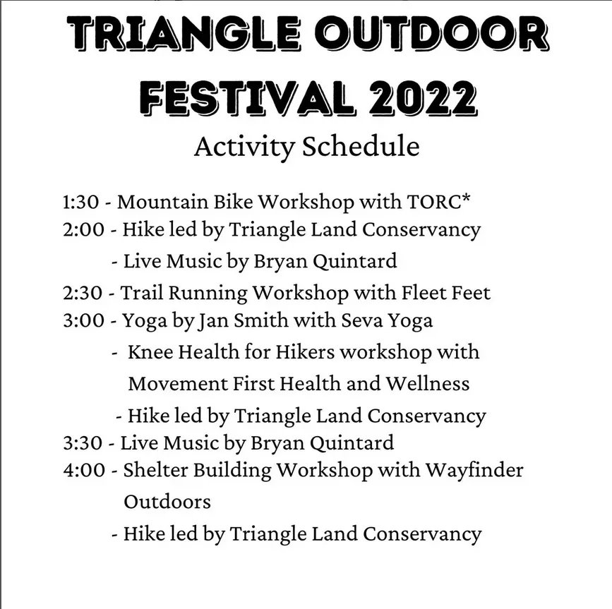 TriangleLand's tweet photo. NEW DATE DUE TO WEATHER! The Gear Up Triangle Outdoor Festival has moved to SUNDAY, March 13 from 1-5 pm. Get all the details >> https://t.co/NNdFNc4vyK https://t.co/186oVmiPOC