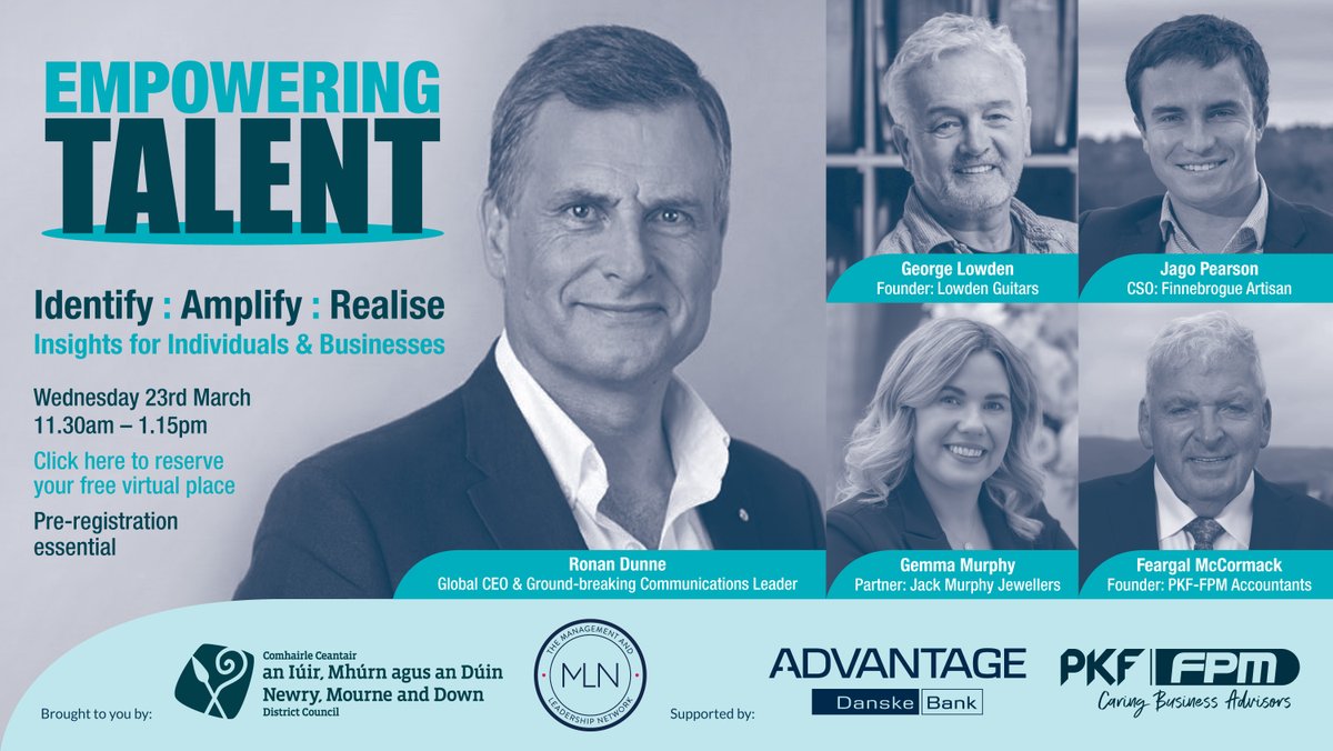 NMDBusiness's tweet photo. 📣@NMDcouncil’s Empowering Talent Summit with @MLN_NI will feature Global CEO and #local Leaders in exploring how individuals and businesses can identify, amplify and realise their own talent and that of their teams💪

Full details https://t.co/AV1Mtu89IQ

#Empoweringtalent https://t.co/5HFEzK8Zij