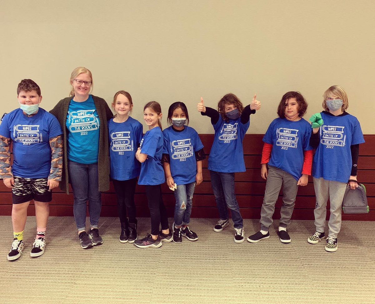WinterParkElem's tweet photo. We are so proud of our Winter Park Battle of the Books Team who represented at the county competition today! They truly made a SPLASH, and are ready to start on next year’s reading list! Great job, Dolphins! We are so proud of your dedication. #divein @Rodgers_Reads https://t.co/YBy9VMeDqi