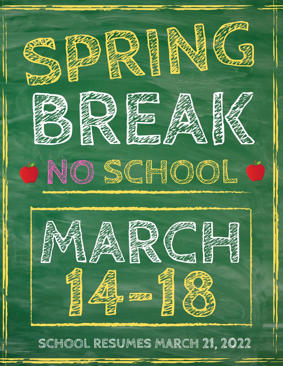 MercedesSchools's tweet photo. ATTENTION MISD Parents &amp; Students there will be no School from March 14 - 18, for Spring Break. School will resume for all students on March 21, 2022. https://t.co/EVMhro0aeN