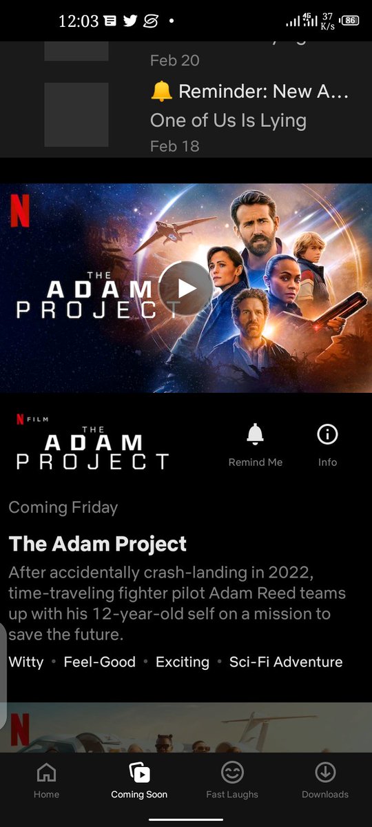 partorich46's tweet photo. #TheAdamProject no waits any more it's Friday movie 🍿🎥 https://t.co/753LY2QtsS