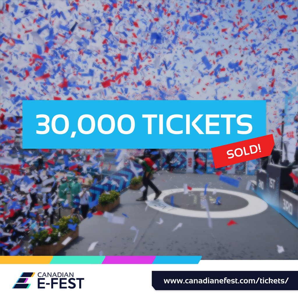 Canadianefest's tweet photo. Our ticket holders are now 30,000 strong! We look forward to growing our Canadian E-Fest community, and we are so excited to see you July Long Weekend!
Buy your ticket now before we're all sold out: https://t.co/AY9LhFJcnF
#CanadianEFest #FormulaE #EPrix #ABBFormulaE https://t.co/oAJOraVM1g