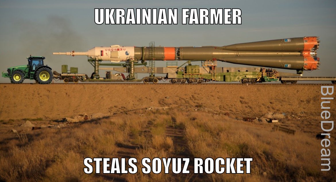 58bugeye's tweet photo. #Ukraine #Ukrainewar #CloseTheSky I love the spirit of the Ukrainian farmers https://t.co/PMDQ2P9JnZ