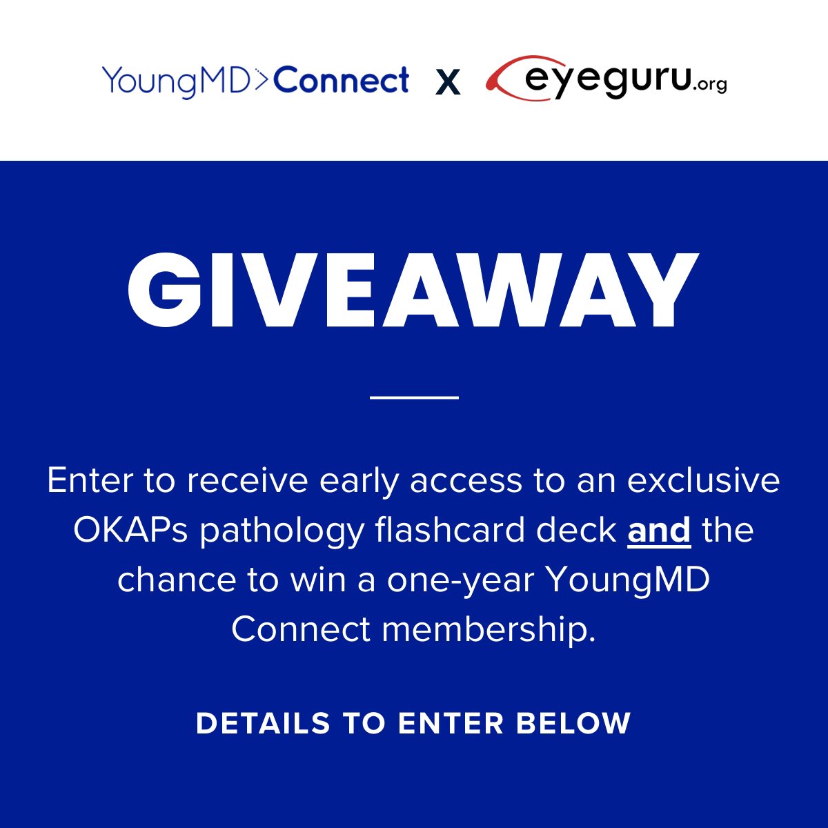 EyeGuruOrg's tweet photo. GIVEAWAY ALERT with @YoungMDConnect‼️ Retweet this post or enter on Instagram to gain early access to our pathology Anki deck just in time for OKAPs! One lucky Instagram entrant will also score a free one-year membership to YMDC! Visit our Instagram for more info. #OphthoTwitter https://t.co/8BppFTt1tO
