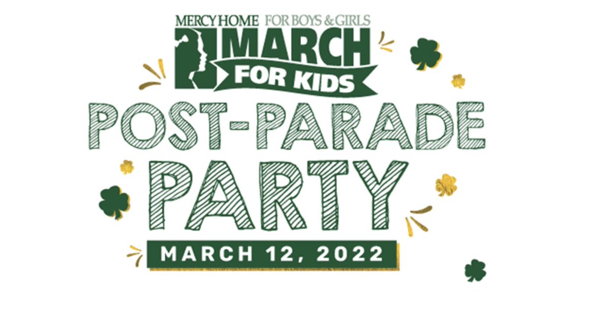 MercyHome's tweet photo. We can't wait for Mercy Home's March for Kids Post-Parade Party! With sponsors like @Google, it's sure to be a memorable afternoon! Join us on Saturday, March 12 for all the fun, and purchase your ticket today! ☘️ https://t.co/LmFAVxjGbU #mercyhome https://t.co/kg31HLV6Ml