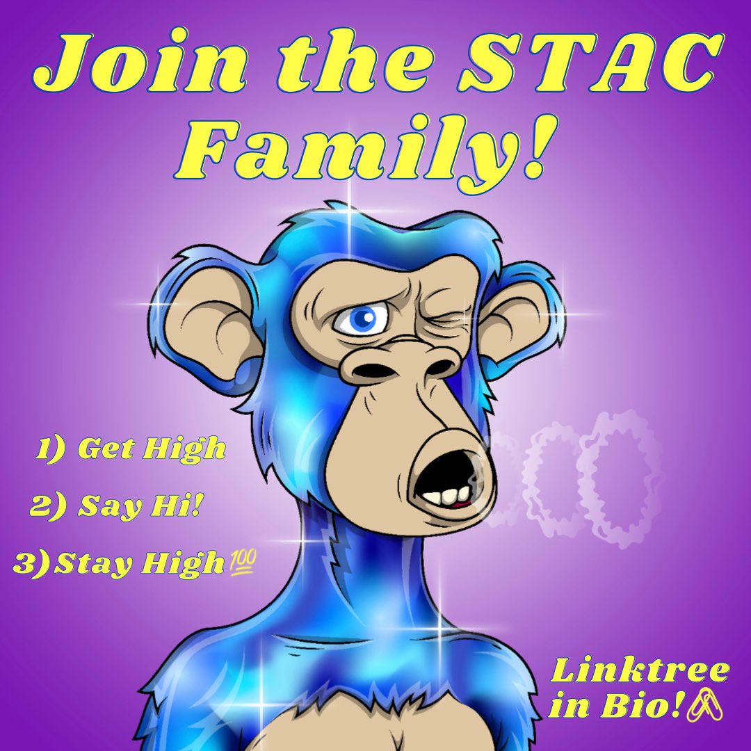 StonedApesNFT's tweet image. 🚨The STAC Family is growing daily‼️#STAC
💨Our community is active 24/7 answering questions and educating new members‼️
💨We take pride in setting an incredible community standard and can’t wait to have you join us‼️
💨Mint is live‼️Don’t Miss out‼️
💨Linktree in Bio‼️🔗🖇