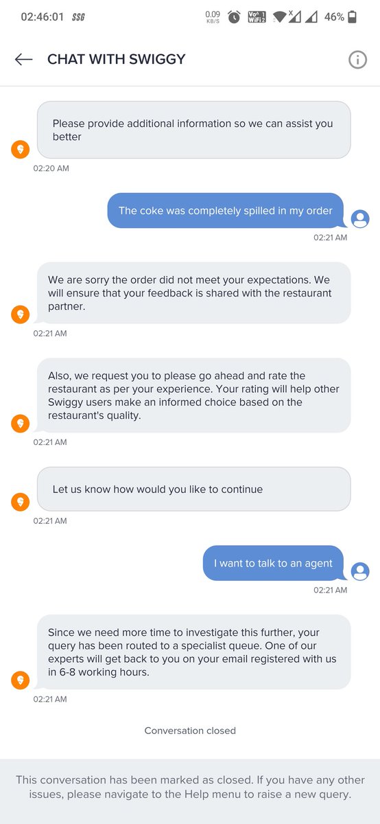 This is the 2nd or 3rd time I'm facing this issue from @swiggy_in ; it's completely unacceptable from you #WorstService #WorstDelivery #WorstSupport
@swiggy_in @SwiggyInstamart @pitchswiggy @SwiggyCares