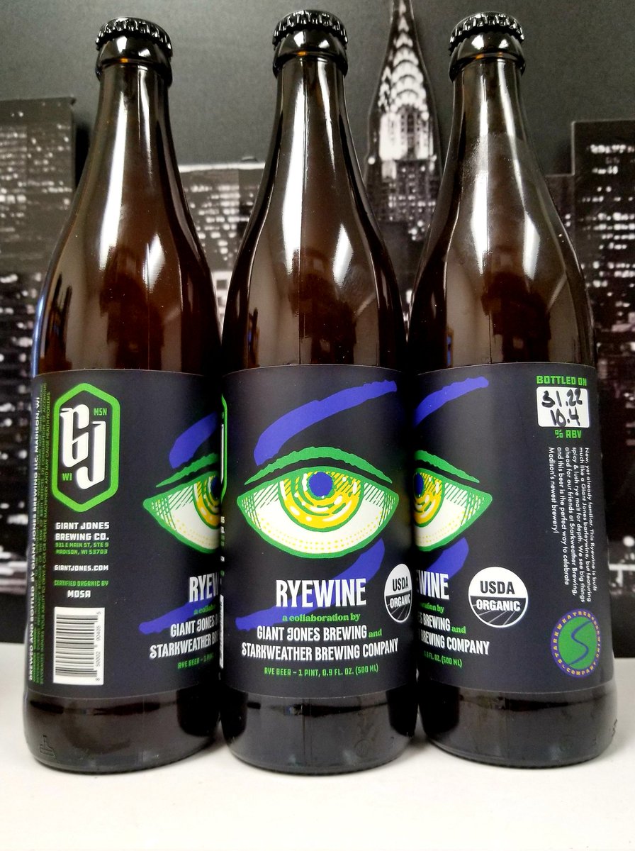 CityViewLiquor's tweet photo. When was the last time you had a RyeWine?๐ค
Well,I guess you're due for one then! @GiantJonesBeer & @StarkweatherBC have teamed up to show you how it's done! #WiscoCraft #WiCraftBeer #SupportIndependentCraft #DrinkingGoodInTheHood #DrinkLocal #MadeInMadison #NewBeerArrivals https://t.co/zUChj5Ahmo