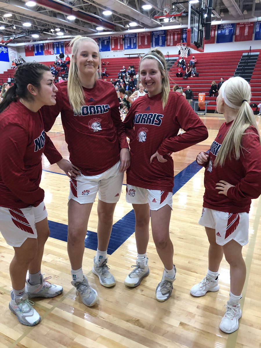 NorrisTitanGBB's tweet photo. These 4 set a new standard for Norris GBB. They made it an expectation that we make it to State and compete for a championship. They have always been unbelievable competitors, but more importantly they are outstanding young women. Thank you seniors for everything! #NorrisTitans https://t.co/BEUOsmdMd3