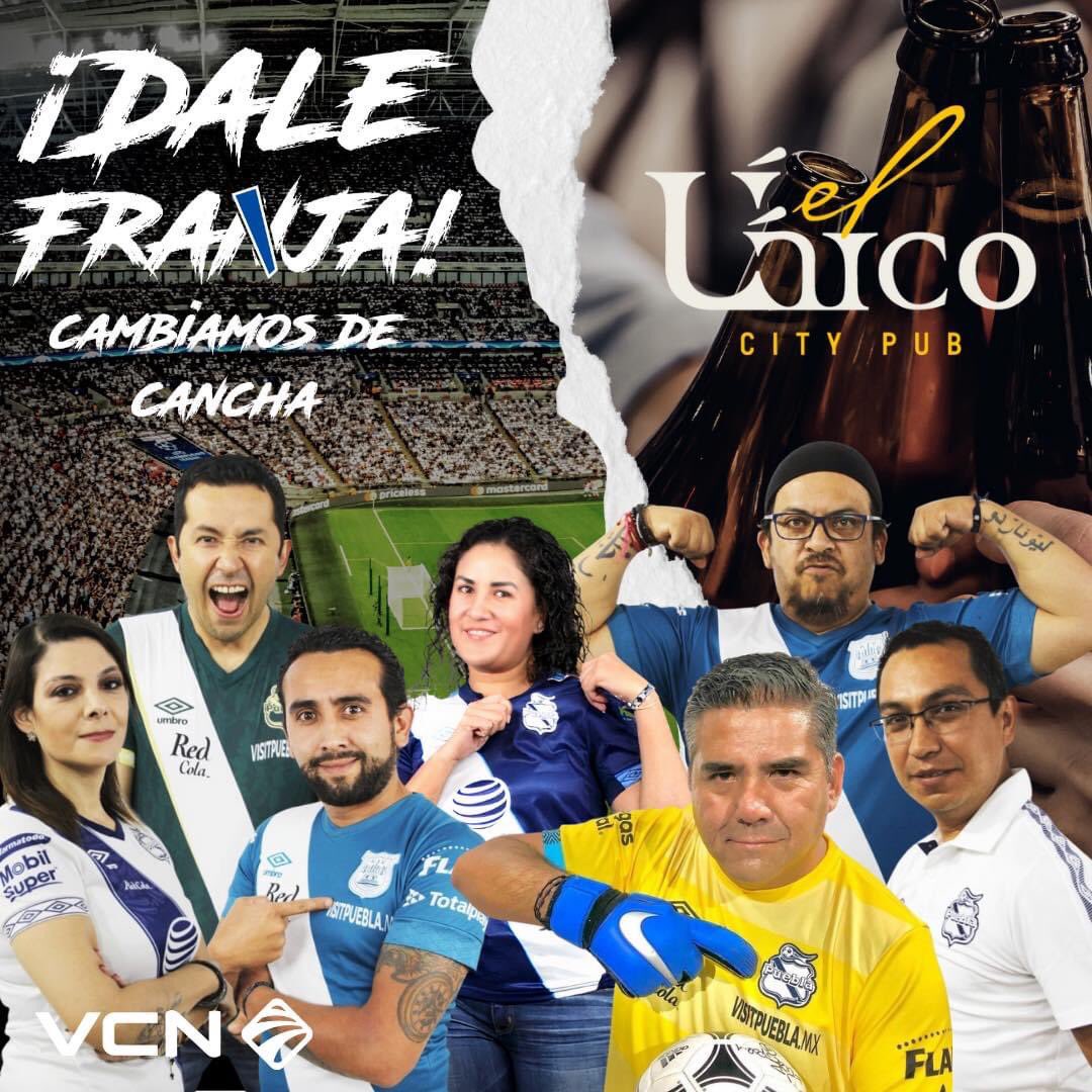 DaleFranjaVCN's tweet photo. Hoy toca programa #DaleFranja
¡Cambiamos de cancha pero jamás de colores!🏟
A partir de hoy, los jueves a las 9 de la noche nos pueden encontrar en #ElÚnico, la nueva casa de ¡Dale Franja! ⚽️
(Calzada Zavaleta, 5545, Reserva Territorial Atlixcayotl, Puebla) https://t.co/QEpSHVXcZF