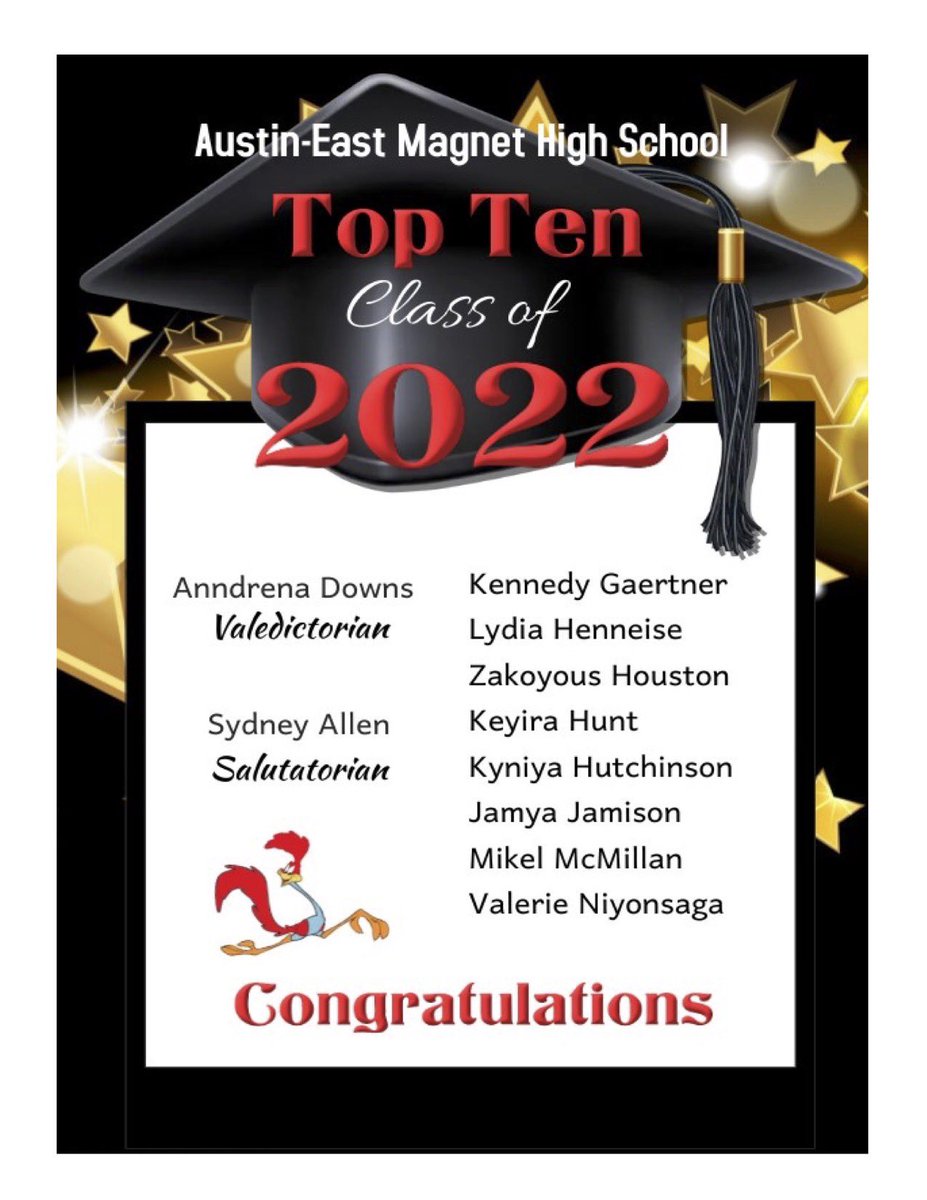 CWhite_KCS's tweet photo. Congratulations to our @AustinEastHS Top Ten Senior Academic Achievers. We are proud! #2800Made #TheRealAE #BeepBeep https://t.co/y1WcWulZQy