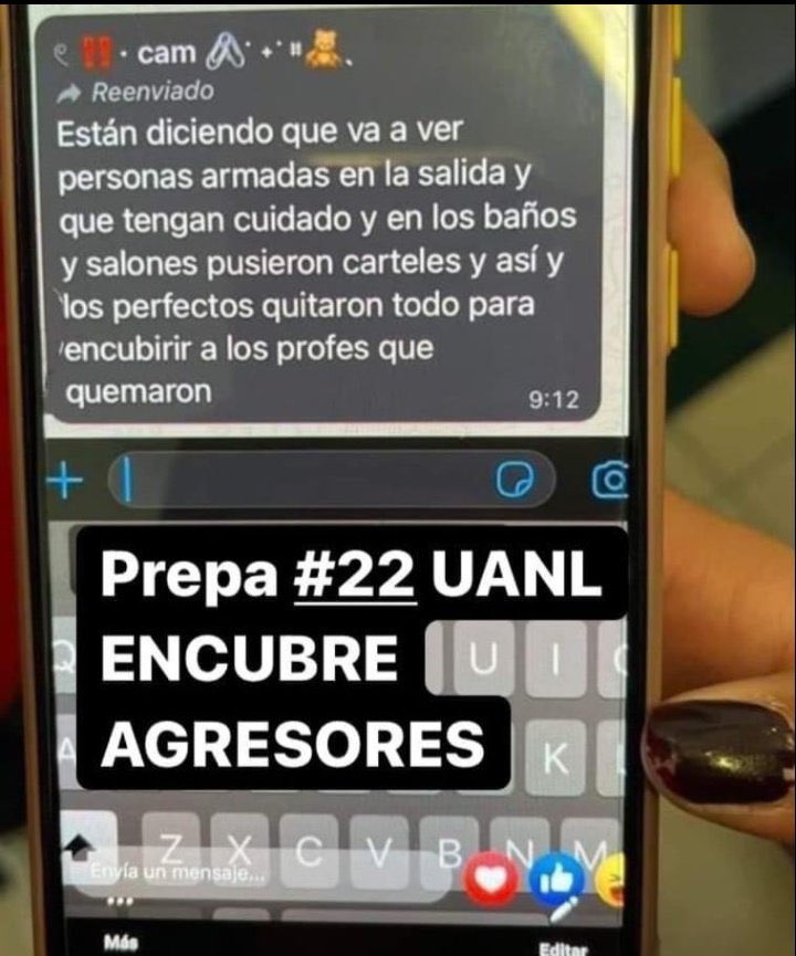 brujasdelmar's tweet photo. ⚠️ ALERTA ⚠️

En la @uanl están amenazando con matar, violar y secuestrar a las alumnas del plantel por denunciar a alumnos y profesores con antecedentes de abuso y violencia. https://t.co/7EyvJ6L4zH