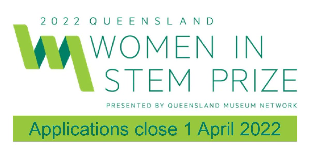 Applications are open for the 2022 Queensland Women in STEM Prize! 🔬 The competition recognises the valuable contribution of Queensland women working in STEM careers. Applications close at 4pm on Friday 1 April 2022. buff.ly/3HUqRqe