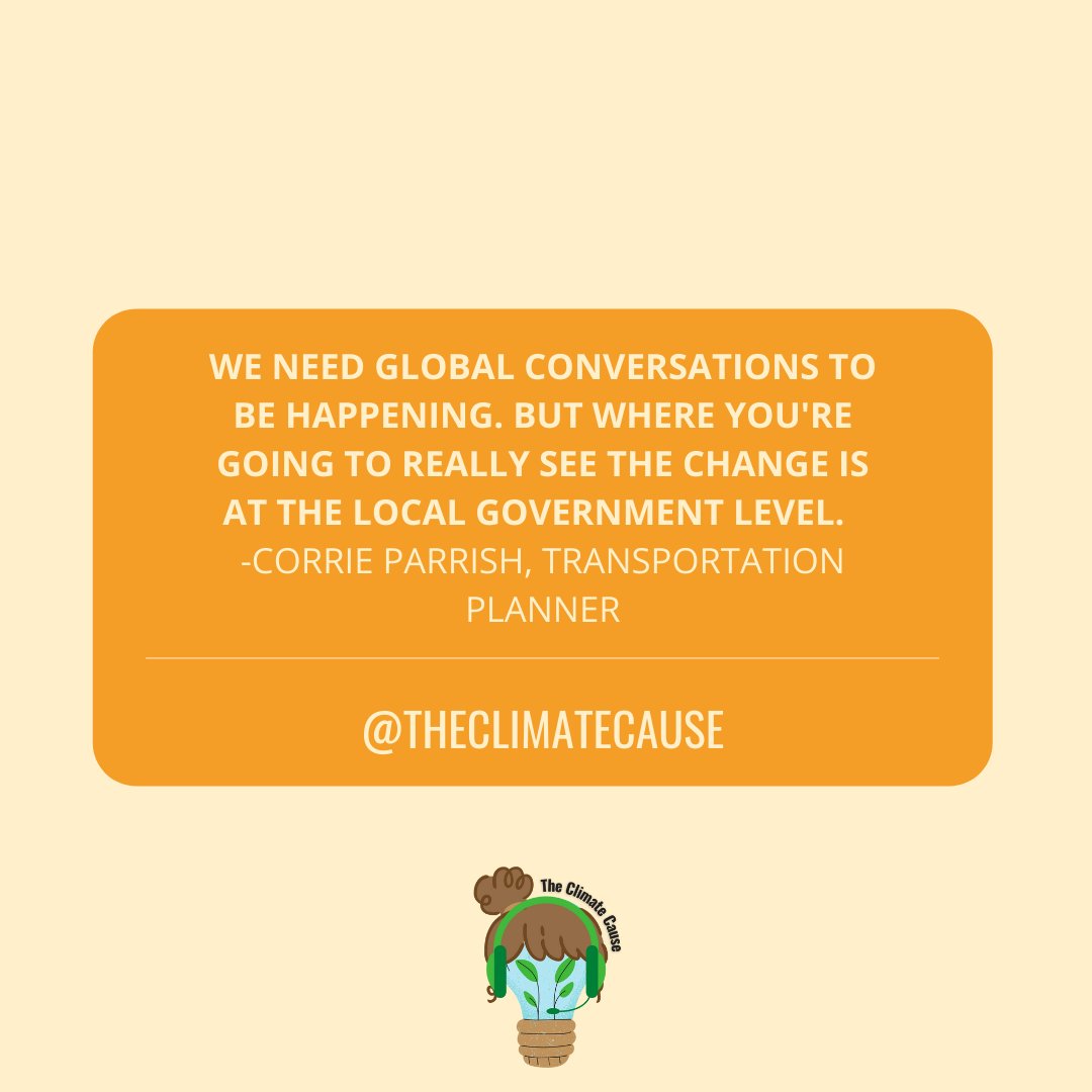 climate_cause's tweet photo. 🔊Season 1, Episode 5“Corrie Parrish: Making Sure Change At The Local Level Meets Needs Of The Community Through Tools And Policies”

#climatechange #climateaction #theclimatecause

🔗 https://t.co/biuTBwS8ko https://t.co/Rj25inci5l