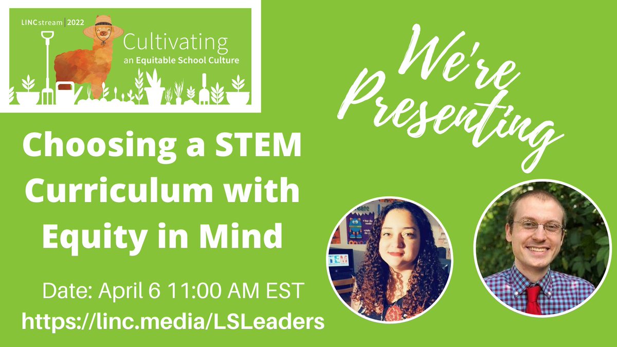 I am looking forward to presenting at the <a href="/LINC_PD/">Learning Innovation Catalyst (LINC)</a> Conference in April with my colleague Derek Butterton on Choosing a STEM Curriculum with Equity in Mind!

Want to attend? You can register for free here: linclearning.com/lincstream-lea…