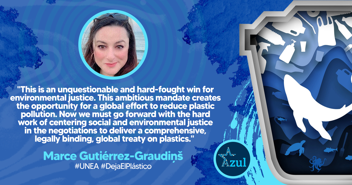Azul executive director <a href="/minsd/">Marce G. Graudiņš</a> was in Nairobi for #UNEA last month supporting a landmark plastics treaty that addresses the full lifecycle of plastic, from source to sea 🌊

Simply put, this is the most important international multilateral environmental deal since Paris ❗❗❗