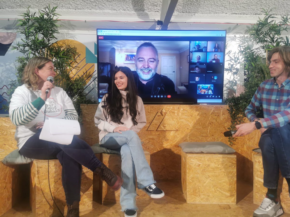 mairinmurray's tweet photo. Plenty of smiles this evening @Tech4GoodDublin keeping our resolve and spirits strong.Amazing work by @Techfugees thanks  @mikebutcher @Angelikaintech.Lots of determination to harness tech to support Ukraine @AntonKrasun @WebSummit #Tech4Good @ivanabacik @AlisonGilliland #Dublin https://t.co/diLro5kk7O