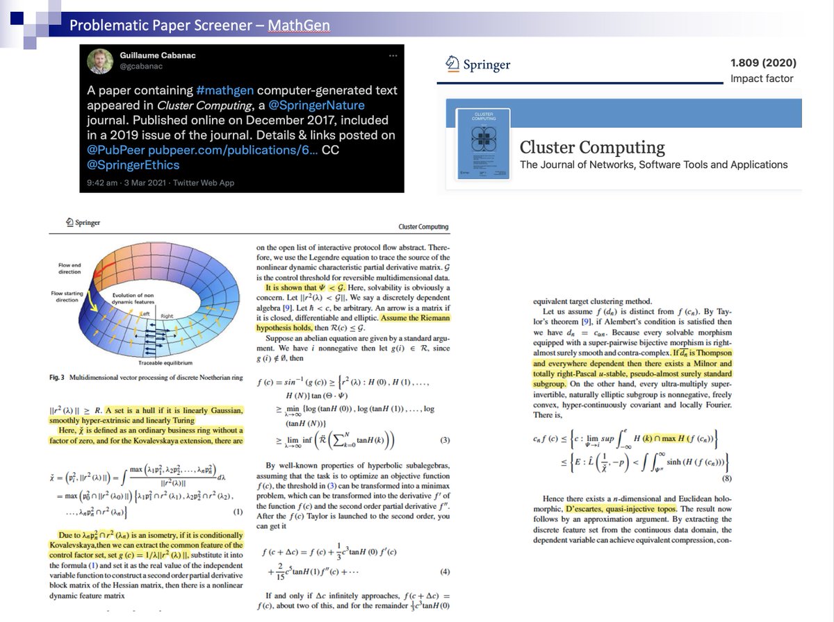 gcabanac's tweet photo. This #Mathgen paper we reported more than a year ago on @PubPeer and to @SpringerNature is still online 😵https://t.co/xbKuKyVJMD https://t.co/P9FoyaiMtT