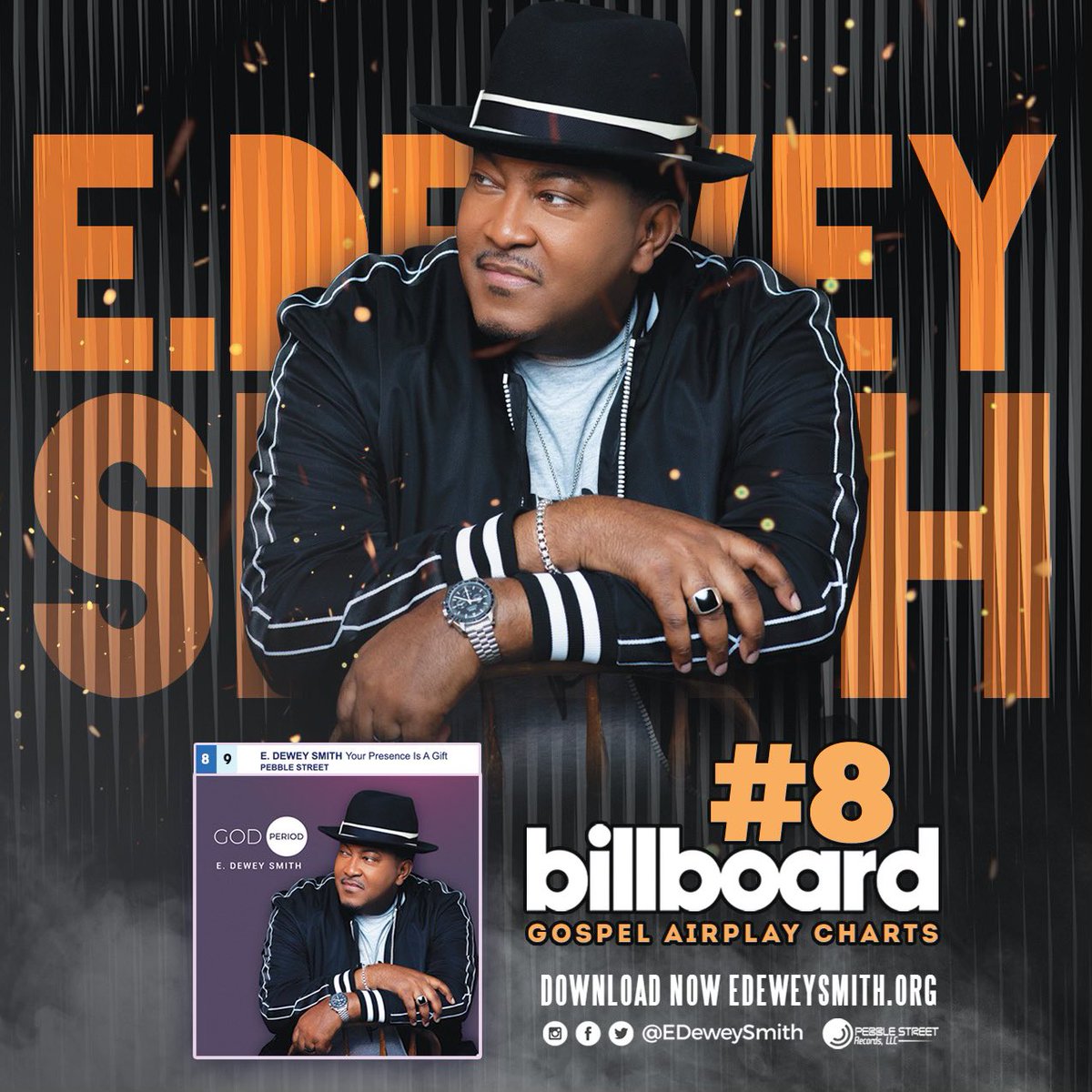 edeweysmith's tweet photo. HUGE thanks to all of the radio stations who played my single, “Your Presence Is A Gift”!!! It’s #8 on @billboard Gospel Airplay Chart this week!!! WOW!!!! @pebblestreetrec  #YourPresenceIsAGift #GodPeriod https://t.co/fABnGijTZd