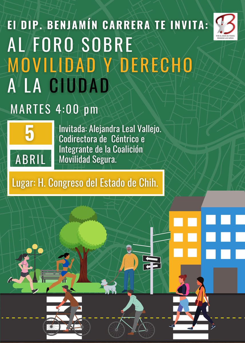 lau_glez's tweet photo. El 5 de abril estará con nosotros @alelealv en el @CongresoEdoChih  compartiendo su experiencia en conjunto con @ye_emana para transitar a un esquema de movilidad sustentable y derecho a la ciudad @BenjaminCarrer4 #ForoPrimeroLaCiudad https://t.co/0u12ici2Zg