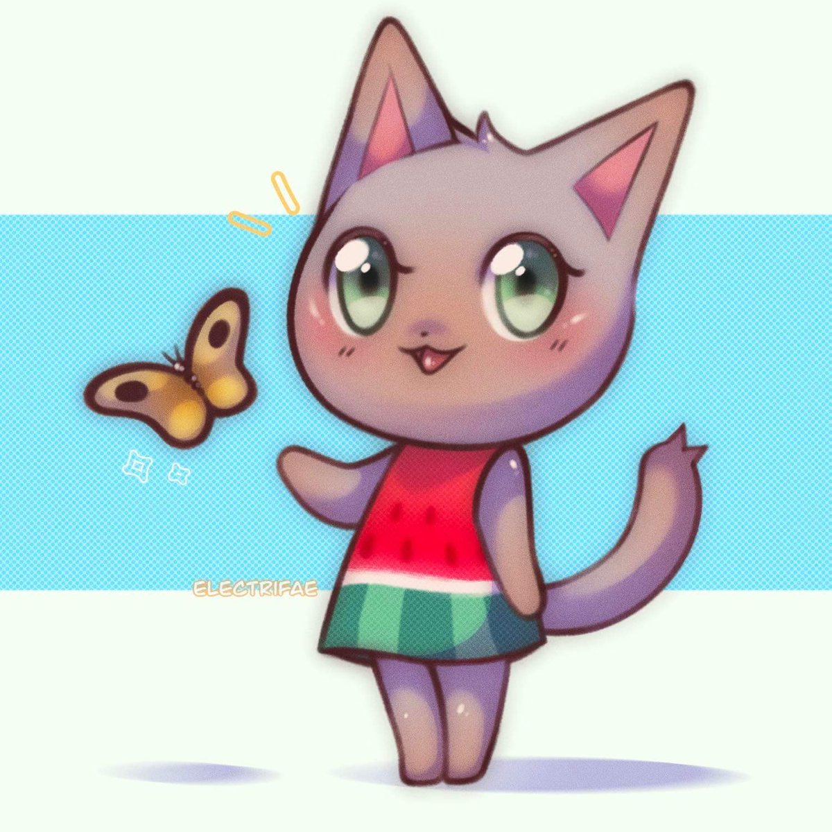 Electrifae's tweet photo. Here’s an #animalcrossing styled commission ❤️ These are $30, dm me! Very fast turnaround on these #acnh #newhorizons #furryart #furryartist https://t.co/YR7I58mJt6
