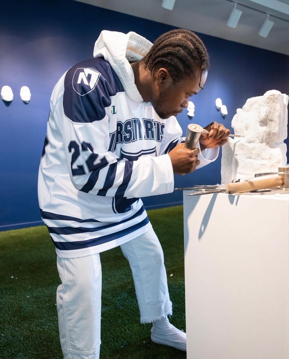 I feel so honored to have been given this awesome Varsity Artist jersey by Hamzat Raheem ‘13, our visiting artist who has returned to Nobles to share his inspiring work. If you have not seen his show in Foster Gallery, check it out!