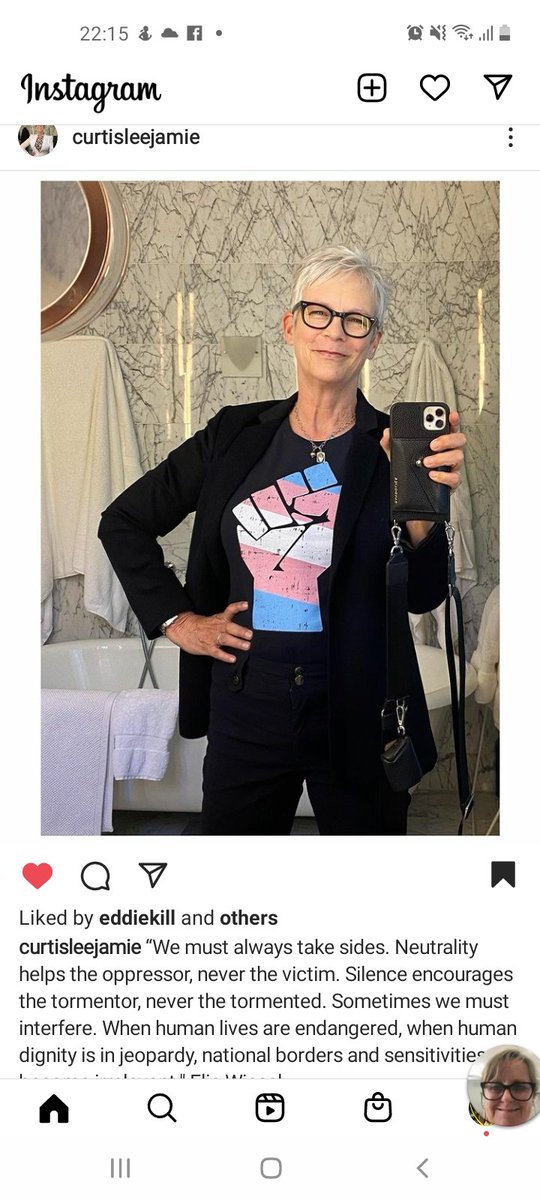sullivansa1's tweet image. Saw this today on the Gram.  What a woman 💙💜