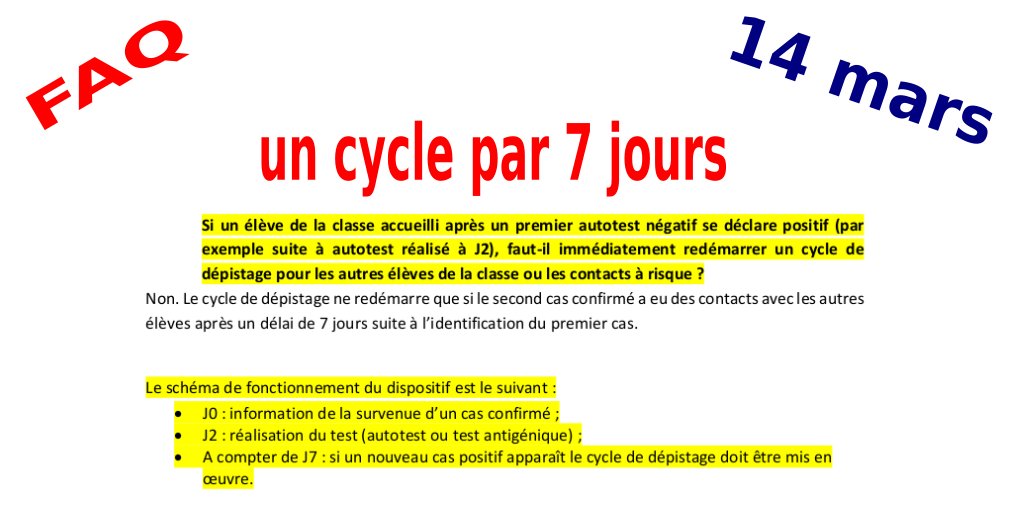 loicbreilloux's tweet photo. Comme actuellement, si un 2e élève dans une classe est positif en moins de 7 jours, il n'est pas nécessaire de redémarrer un cycle de dépistage.
#ProtocoleEN ⬇️ 15/23 https://t.co/3wgLa7WJ7v