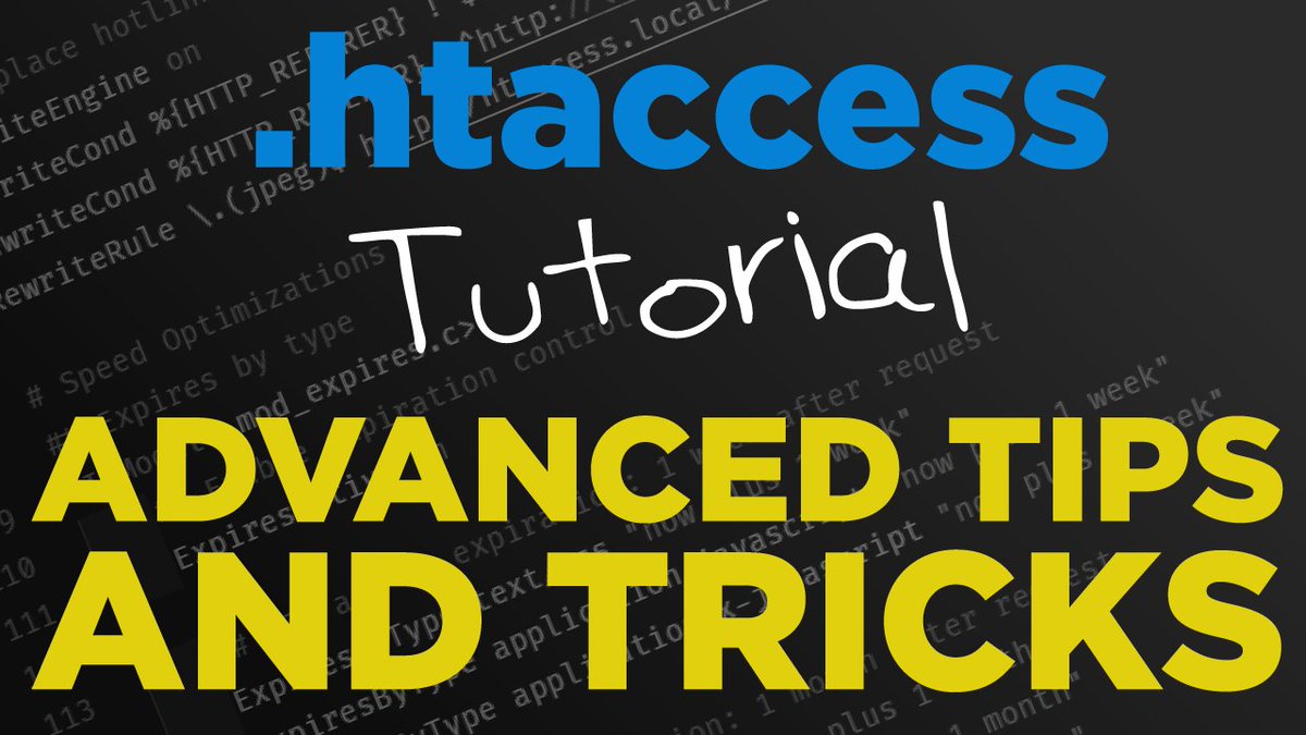 thedevdrawer's tweet image. Check out the newest advanced usage .htaccess video premiering tomorrow: youtube.com/watch?v=aU48yQ… Take what you know and make it better.