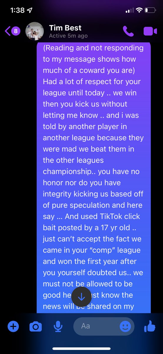 HBNProAm's tweet photo. How you ban the league champions and tell ever my body but them … Tim Best (BB3 Pro Am) was salty we came to his “Comp” league and won $1500 *** our first season .. claims D4 cheated when and we won the playoffs with him on a 5’9 play shot 😂 https://t.co/3vwUKqcopP